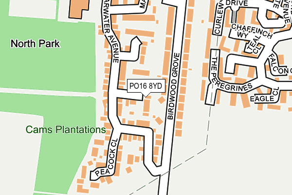 PO16 8YD map - OS OpenMap – Local (Ordnance Survey)