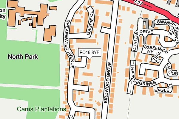 PO16 8YF map - OS OpenMap – Local (Ordnance Survey)