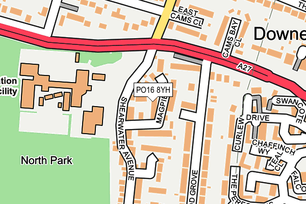 PO16 8YH map - OS OpenMap – Local (Ordnance Survey)