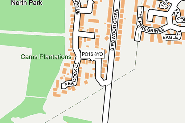 PO16 8YQ map - OS OpenMap – Local (Ordnance Survey)