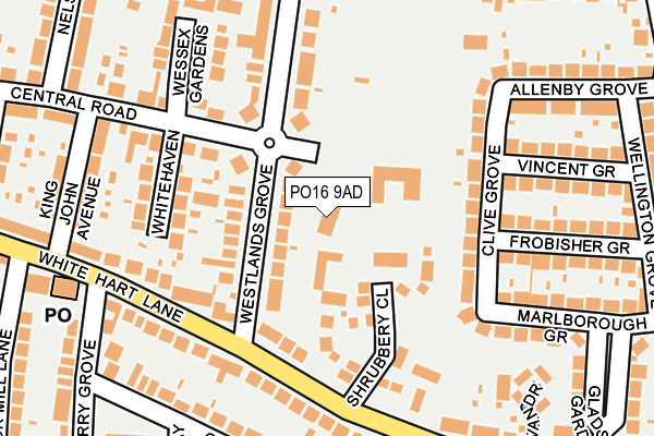 PO16 9AD map - OS OpenMap – Local (Ordnance Survey)