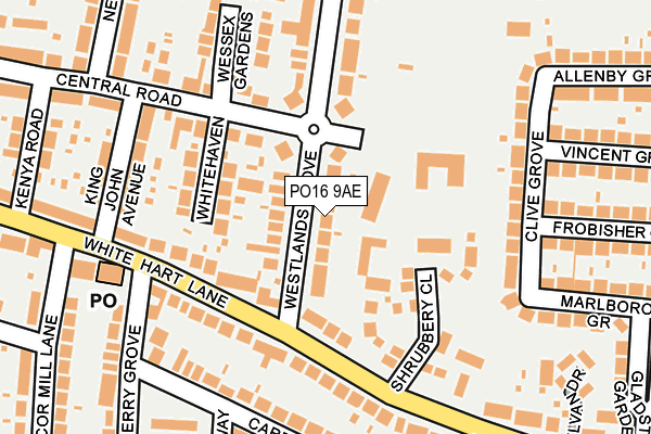 PO16 9AE map - OS OpenMap – Local (Ordnance Survey)