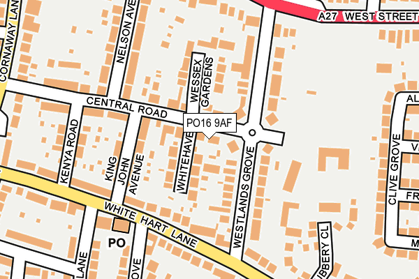 PO16 9AF map - OS OpenMap – Local (Ordnance Survey)