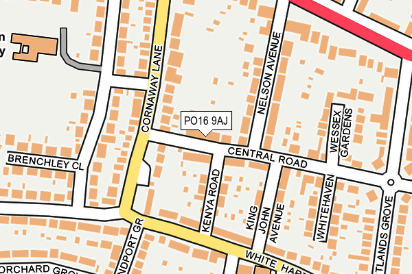 PO16 9AJ map - OS OpenMap – Local (Ordnance Survey)