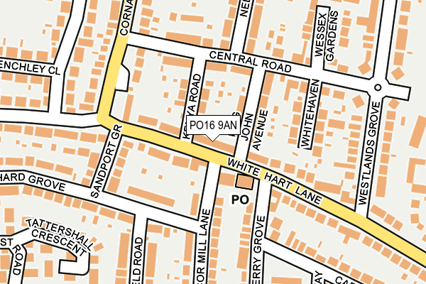 PO16 9AN map - OS OpenMap – Local (Ordnance Survey)