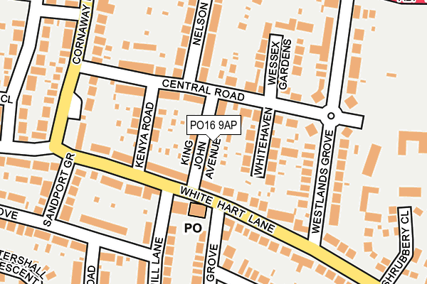 PO16 9AP map - OS OpenMap – Local (Ordnance Survey)