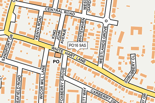 PO16 9AS map - OS OpenMap – Local (Ordnance Survey)