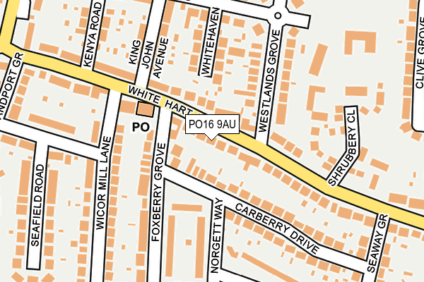 PO16 9AU map - OS OpenMap – Local (Ordnance Survey)