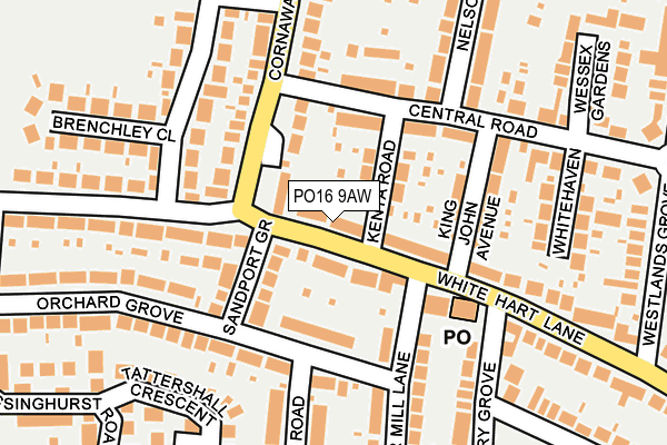 PO16 9AW map - OS OpenMap – Local (Ordnance Survey)