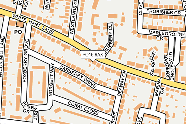 PO16 9AX map - OS OpenMap – Local (Ordnance Survey)