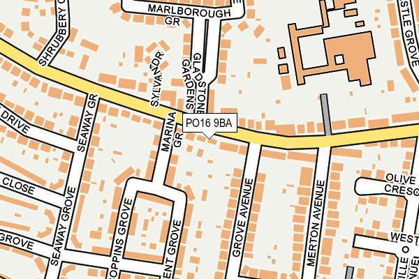 PO16 9BA map - OS OpenMap – Local (Ordnance Survey)