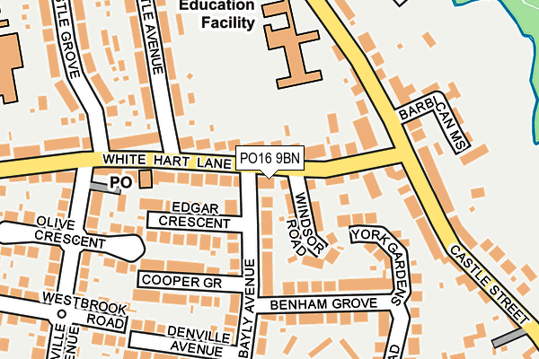PO16 9BN map - OS OpenMap – Local (Ordnance Survey)