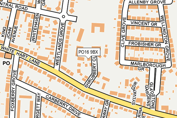 PO16 9BX map - OS OpenMap – Local (Ordnance Survey)