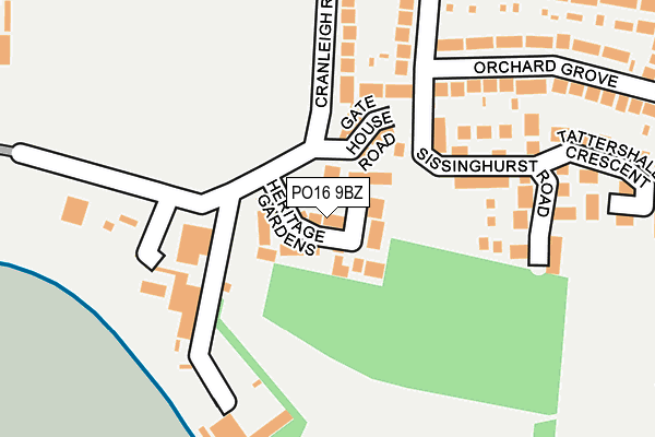 PO16 9BZ map - OS OpenMap – Local (Ordnance Survey)