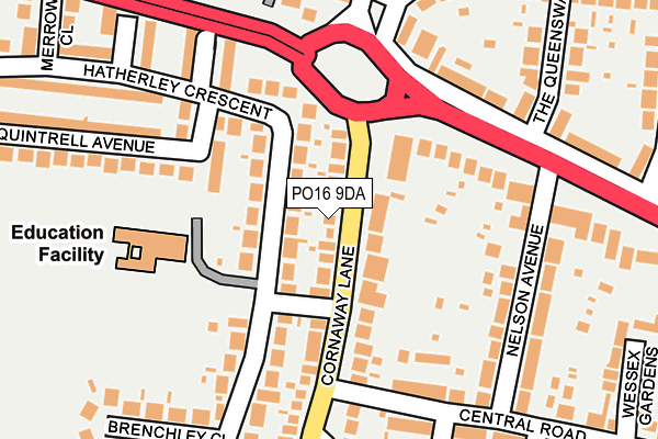 PO16 9DA map - OS OpenMap – Local (Ordnance Survey)