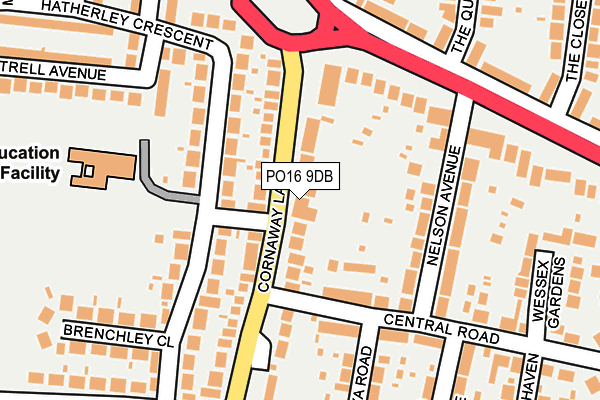 PO16 9DB map - OS OpenMap – Local (Ordnance Survey)