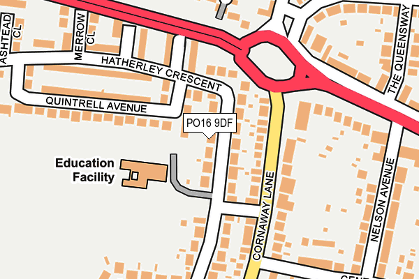 PO16 9DF map - OS OpenMap – Local (Ordnance Survey)