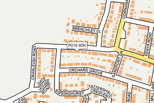 PO16 9DN map - OS OpenMap – Local (Ordnance Survey)