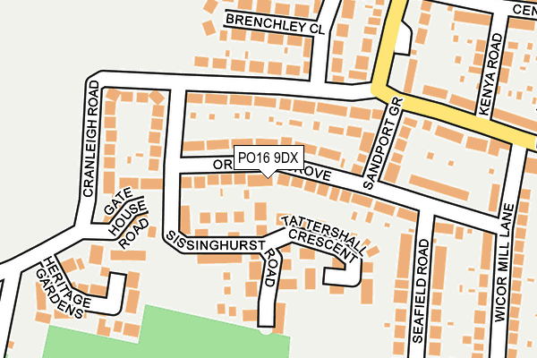 PO16 9DX map - OS OpenMap – Local (Ordnance Survey)