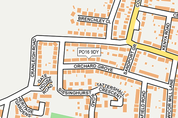 PO16 9DY map - OS OpenMap – Local (Ordnance Survey)