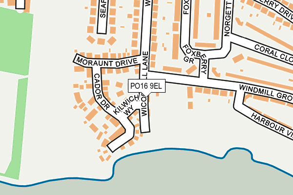 PO16 9EL map - OS OpenMap – Local (Ordnance Survey)