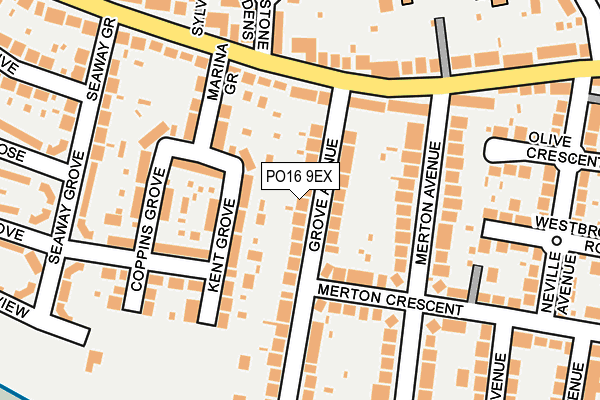PO16 9EX map - OS OpenMap – Local (Ordnance Survey)