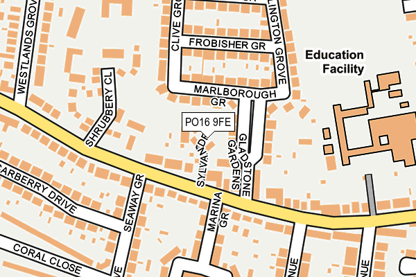 PO16 9FE map - OS OpenMap – Local (Ordnance Survey)