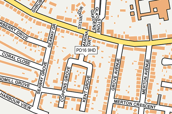 PO16 9HD map - OS OpenMap – Local (Ordnance Survey)
