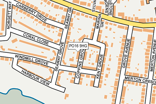 PO16 9HG map - OS OpenMap – Local (Ordnance Survey)
