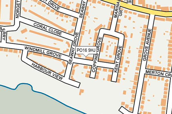 PO16 9HJ map - OS OpenMap – Local (Ordnance Survey)