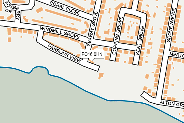 PO16 9HN map - OS OpenMap – Local (Ordnance Survey)