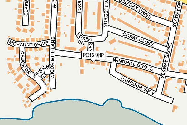 PO16 9HP map - OS OpenMap – Local (Ordnance Survey)