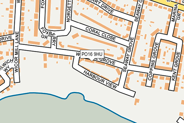 PO16 9HU map - OS OpenMap – Local (Ordnance Survey)