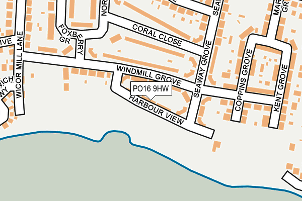 PO16 9HW map - OS OpenMap – Local (Ordnance Survey)