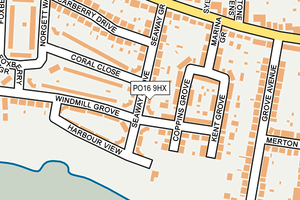 PO16 9HX map - OS OpenMap – Local (Ordnance Survey)