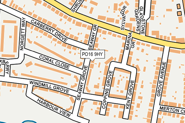 PO16 9HY map - OS OpenMap – Local (Ordnance Survey)