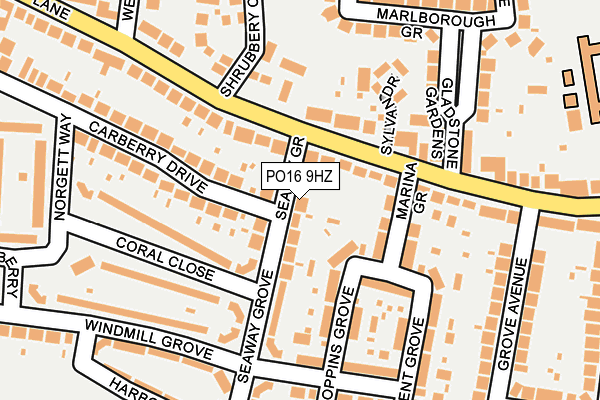 PO16 9HZ map - OS OpenMap – Local (Ordnance Survey)