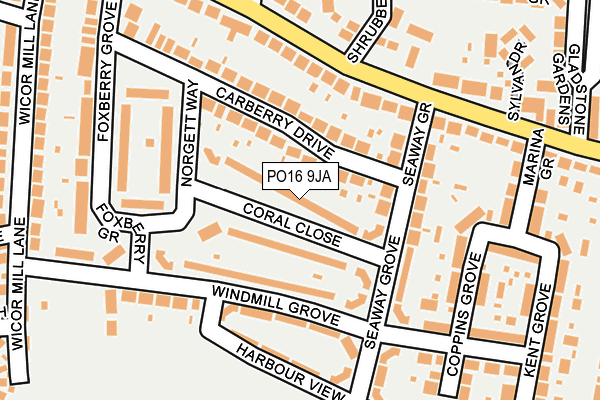 PO16 9JA map - OS OpenMap – Local (Ordnance Survey)
