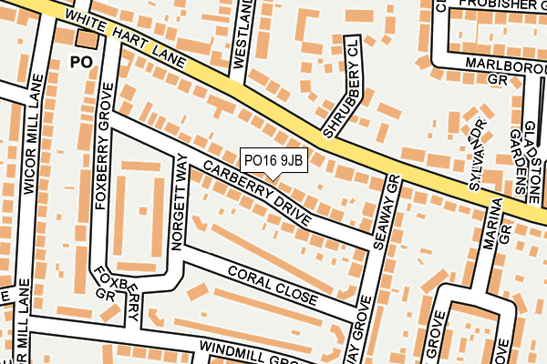 PO16 9JB map - OS OpenMap – Local (Ordnance Survey)