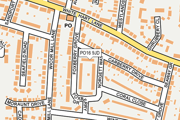 PO16 9JD map - OS OpenMap – Local (Ordnance Survey)