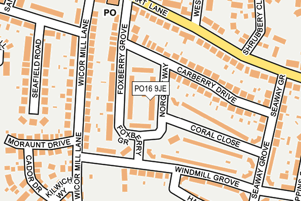 PO16 9JE map - OS OpenMap – Local (Ordnance Survey)