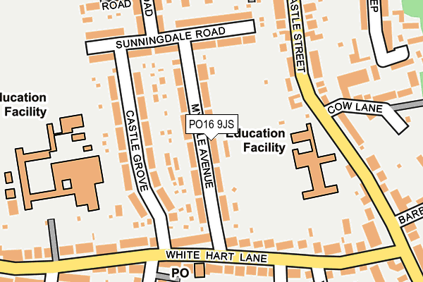 PO16 9JS map - OS OpenMap – Local (Ordnance Survey)