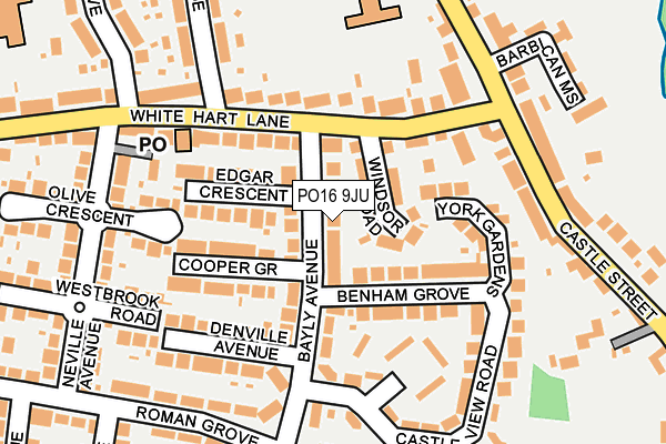 PO16 9JU map - OS OpenMap – Local (Ordnance Survey)