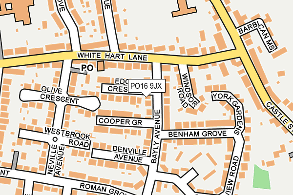 PO16 9JX map - OS OpenMap – Local (Ordnance Survey)