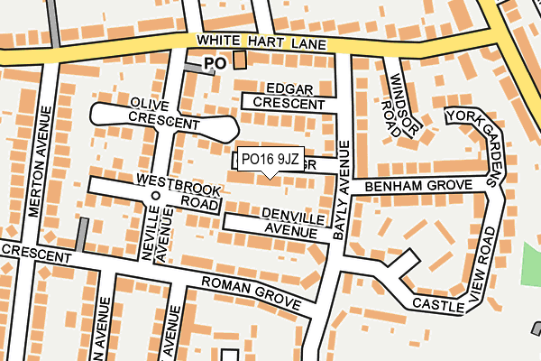 PO16 9JZ map - OS OpenMap – Local (Ordnance Survey)