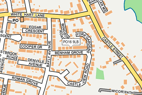 PO16 9LB map - OS OpenMap – Local (Ordnance Survey)
