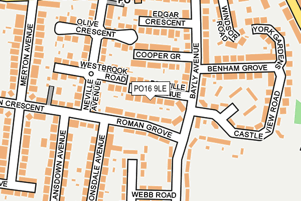 PO16 9LE map - OS OpenMap – Local (Ordnance Survey)