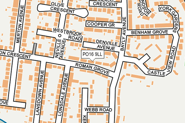 PO16 9LL map - OS OpenMap – Local (Ordnance Survey)