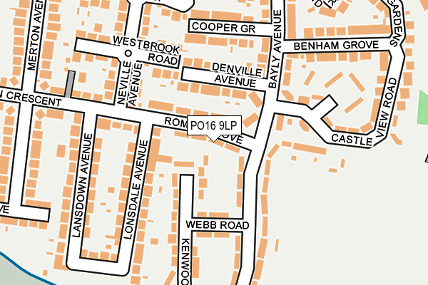 PO16 9LP map - OS OpenMap – Local (Ordnance Survey)