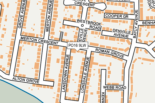 PO16 9LW map - OS OpenMap – Local (Ordnance Survey)